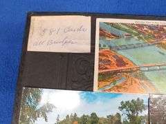 Three vintage photo albums. One has over 500 photos or postcards of bridges. Two are unused