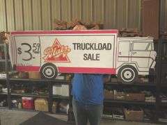Blatz cardboard advertising truck.  50" x 18" x 8"