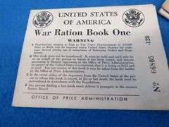 1940 CCC (Civilian Conservation Corps) discharge papers, WW2 ration books with and without stamps, a