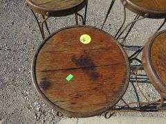 Four vintage wire ice cream parlor stools