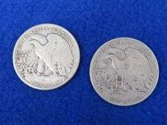 Two Walking Liberty half-dollars