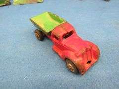 Vintage metal toy cars, mostly Tootsie Toys