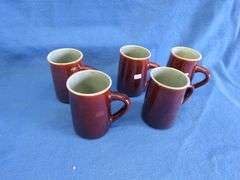Five Red Wing Village Green mugs