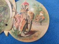 Souvenir hand fan from the 1893 World's Columbian Exposition held in Chicago advertising Schlitz Bee