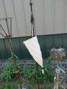 Two floor lamps and a vintage lamp stand