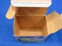 Vintage Holiday 20-guage 8-shot shotshell box with art design by Les Kouba