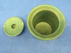 Stoneware pitcher and covered jar