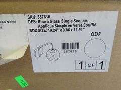 NIB Blown Glass Sconce