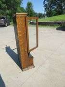 Antique International Time Recording Company time clock in oak case, missing keys, but otherwise app