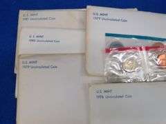 Six Mint coin sets   1976 (3) 1979 1980 1984