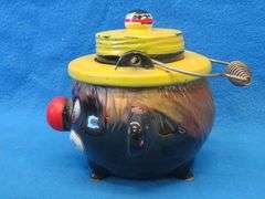 Black Americana teapot.  Made in Japan and hand-painted.