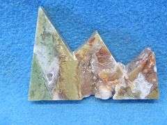 Three Moss Agate Mountains.  1.40 total lb.