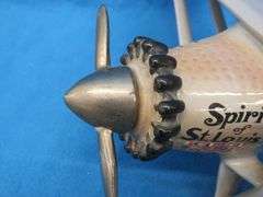 Famous Firsts Spirit of St. Louis empty decanter made in Italy.  Some damage as shown.  Originally h