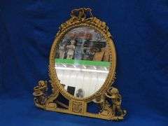 Antique gilt bronze dressing table mirror