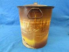 Galvanized boiler with a hand-painted scene by Jake or Burnette ...