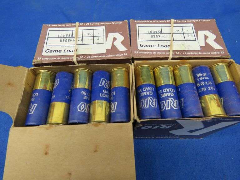 4 boxes of 25 Rio 6-shot 12-gauge rounds