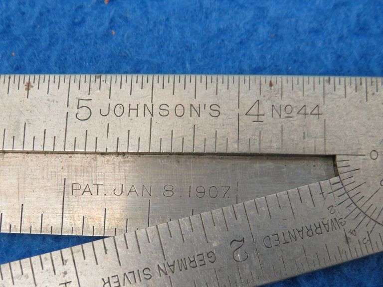 Johnson's No. 44 German silver folding ruler. Patented in 1907. 47.8 ...