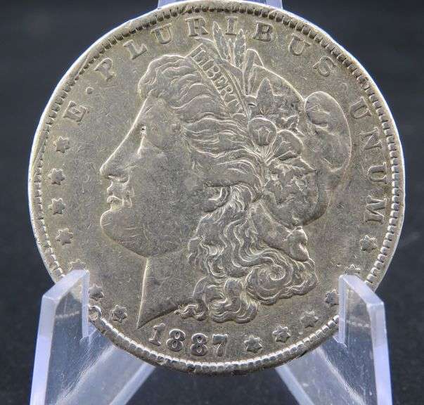 1887 P Morgan silver dollar