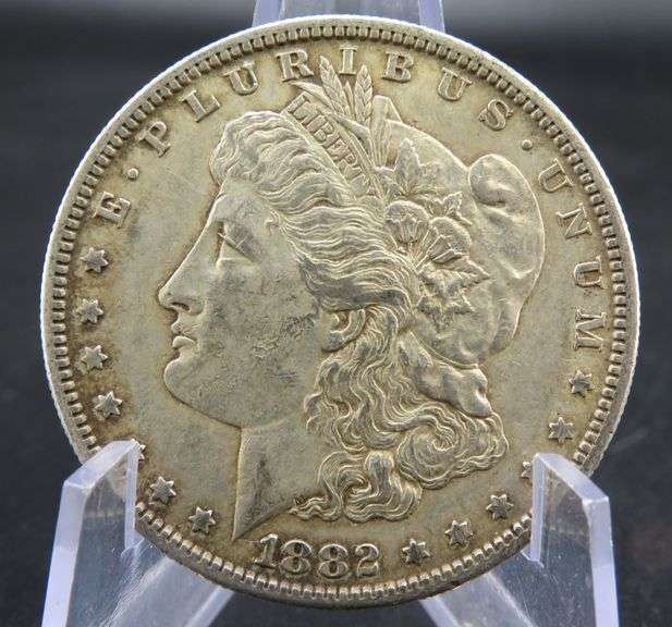 1882 S Morgan silver dollar