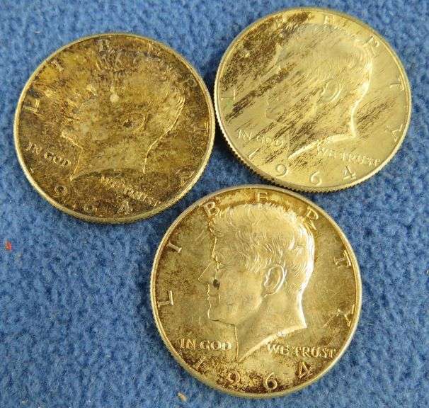 3 1964 Kennedy half-dollars