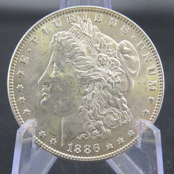 1886 P Morgan silver dollar