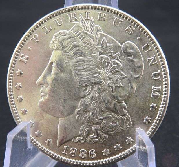1886 P Morgan silver dollar