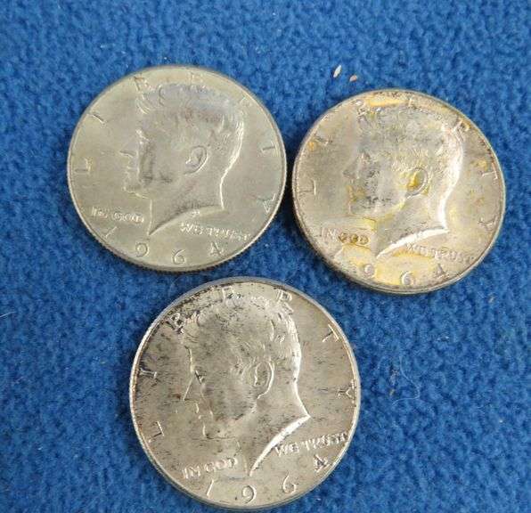 3 1964 Kennedy half-dollars