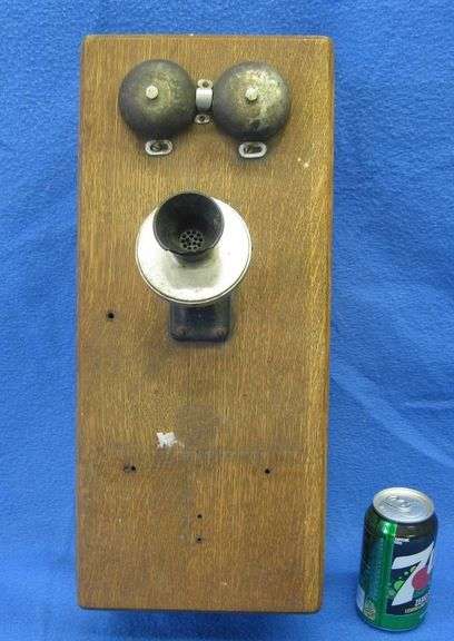 Oak wall-mount telephone case.  Ready for repurposing.