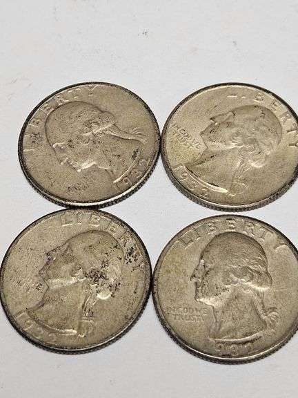 Four 1932 United States Washington Quarters