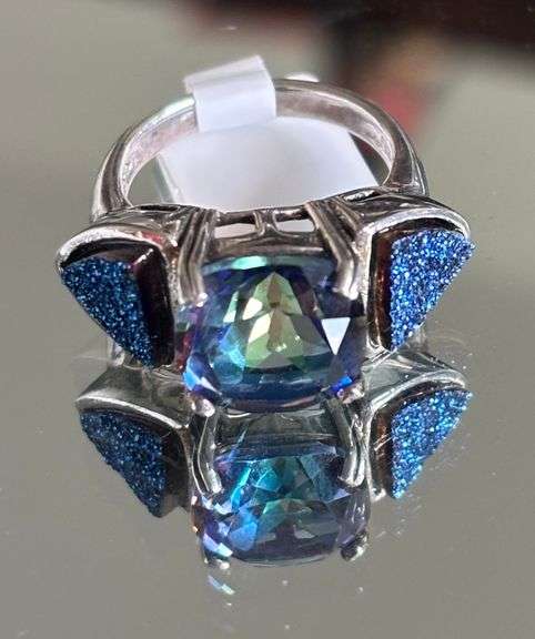 Rainbow Mystic Quartz Sterling Ring