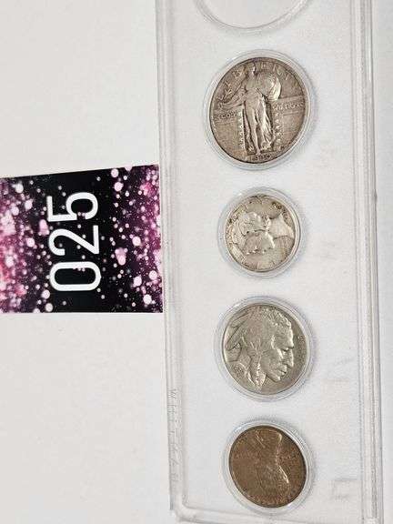 Four U.S. Coins in Protective Display Case