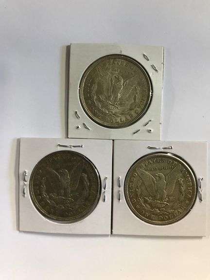 (3) MORGAN SILVER DOLLARS: 1921, 1921-S, 1921-D