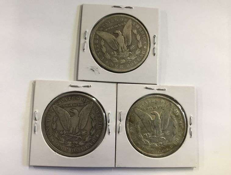 (3) MORGAN SILVER DOLLARS: 1883-O,1884, 1889-O