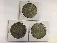 (3) MORGAN SILVER DOLLARS: 1883-O,1884, 1889-O