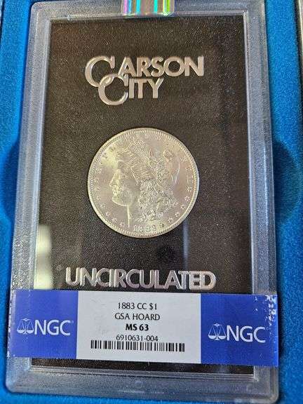 NGC GRADED MS63 GSA HOARD 1883-CC MORGAN SILVER DOLLAR