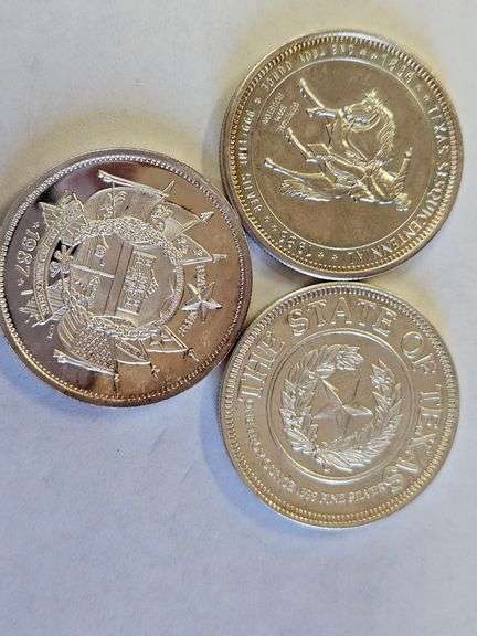 (3) TEXAS ONE TROY OUNCE .999 FINE SILVER ROUNDS