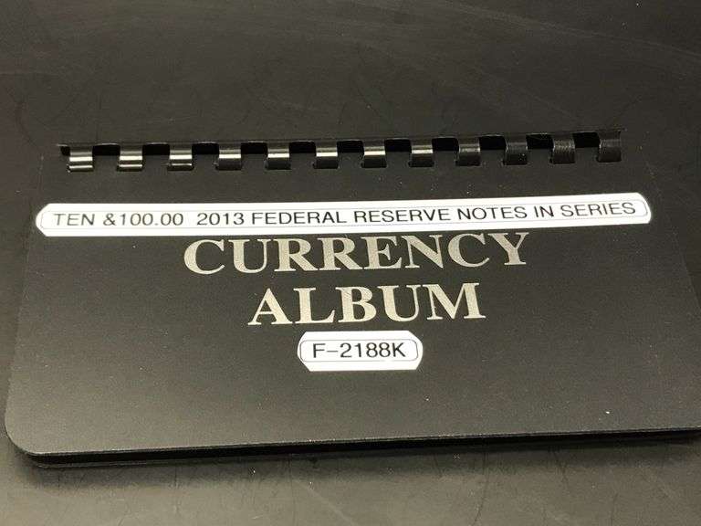 TEN UNC $100.00 2013 FEDERAL RESERVE NOTES IN SERIES