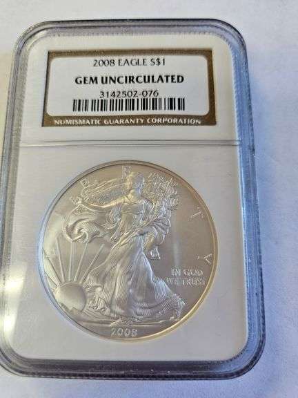 NGC CERTIFIED GEM UNCIRCULATED 2008 EAGLE S $1