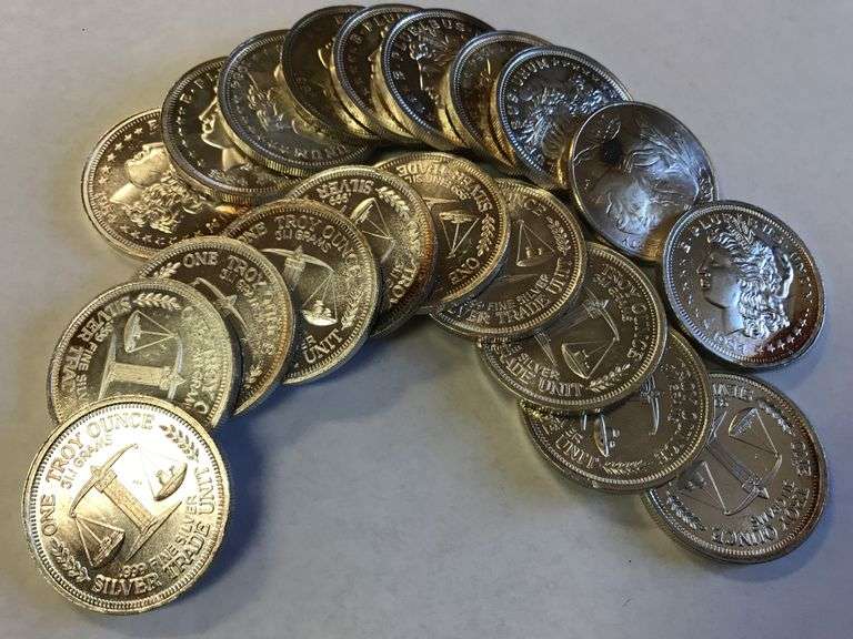 (20) ONE TROY OUNCE .999 FINE SILVER ROUNDS