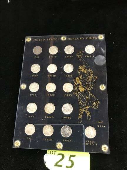 UNITED STATES MERCURY DIMES WWII SET: 17 COIN COMPLETE SET