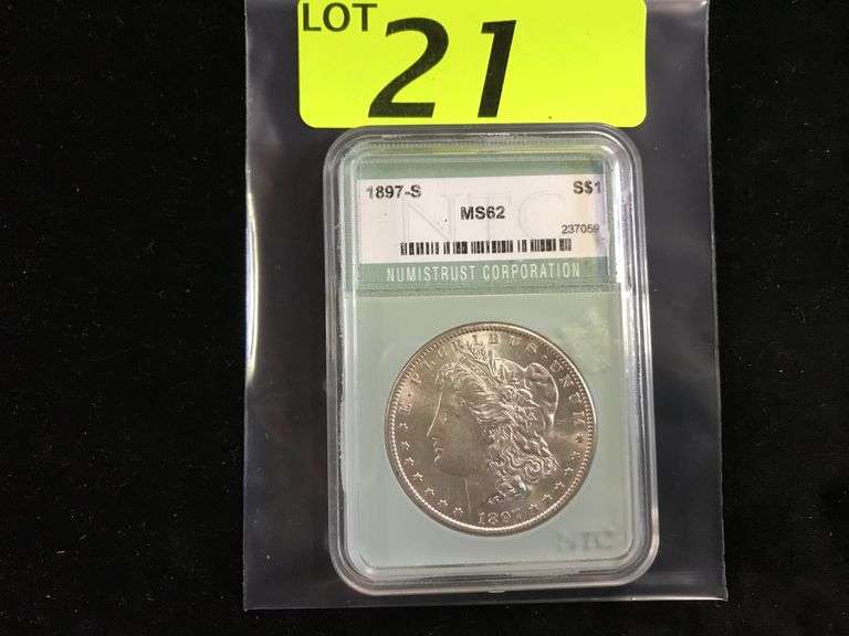 NTC GRADED MS62 1897-S MORGAN SILVER DOLLAR