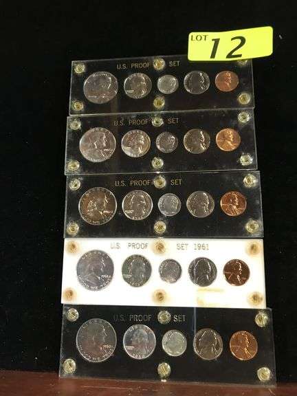 ENCAPSULATED U.S. PROOF SETS 1960, 1961, 1962, 1963, 1964