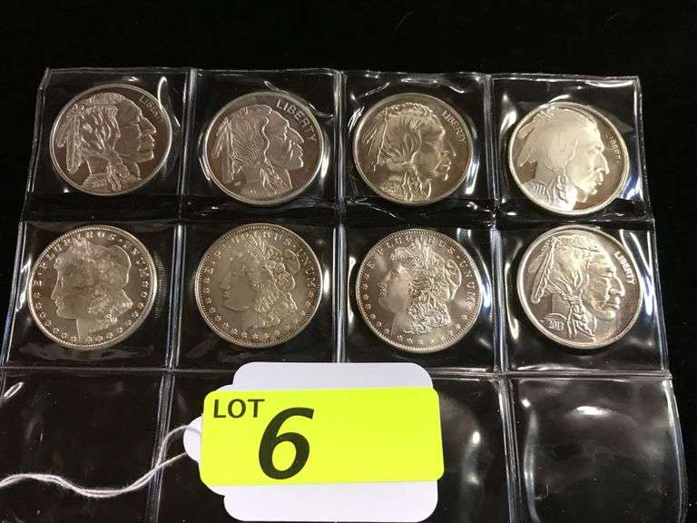 (8) ONE TROY OUNCE, .999 FINE SILVER ROUNDS