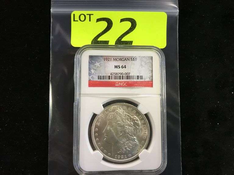 NGC GRADED MS64 1921 MORGAN SILVER DOLLAR