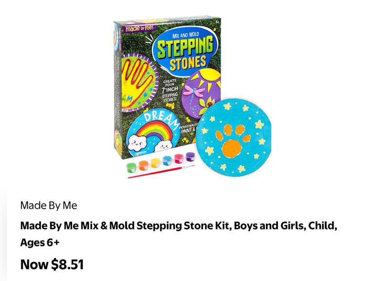 Made By Me Mix & Mold Stepping Stone Kit, Boys and Girls, Child, Ages 6+