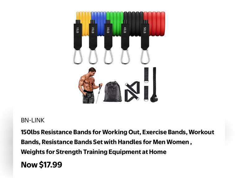150lbs Resistance Bands for Working Out, Resistance Bands Set with Handles for Men Women