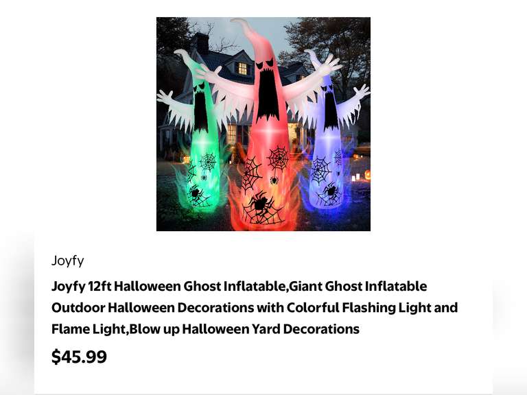 Joyfy 12ft Halloween Ghost Inflatable, Giant Ghost Inflatable