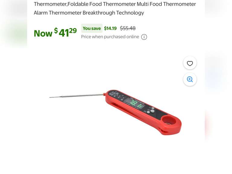 Thermometer,Foldable Food Thermometer Multi Food Thermometer Alarm Thermometer Breakthrough Technolo