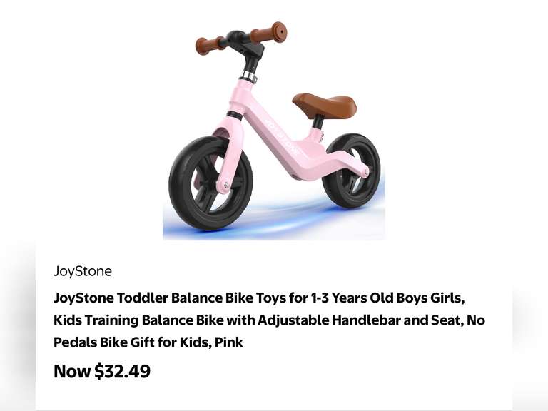 JoyStone Toddler Balance Bike Toys for 1-3 Years Old Boys Girls, Kids Training Balance Bike with Adj
