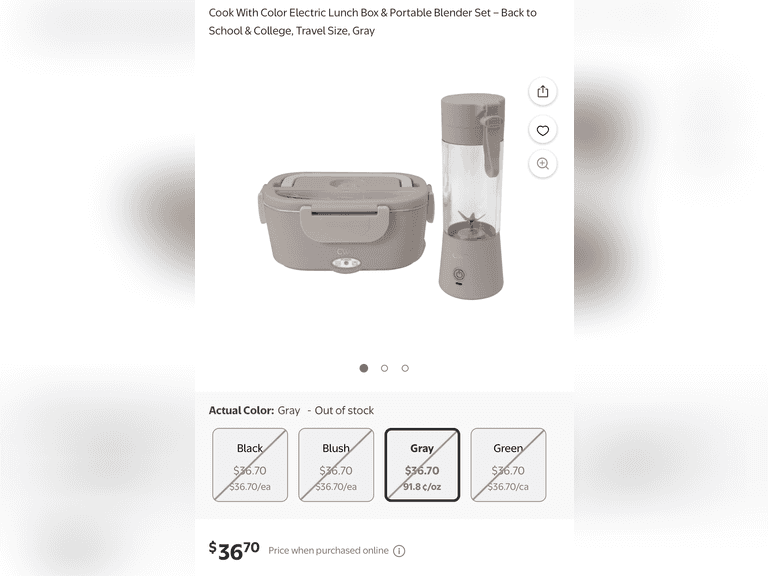 Cook With Color Electric Lunch Box & Portable Blender Set